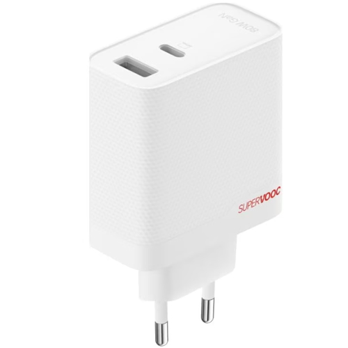 80W Dual Ports SuperVooc Adapter + Cable (Type-C + Type-A)