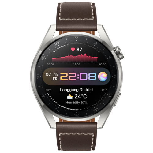 Watch 3 Pro Classic 48mm Titanium Grey case with Leather Strap